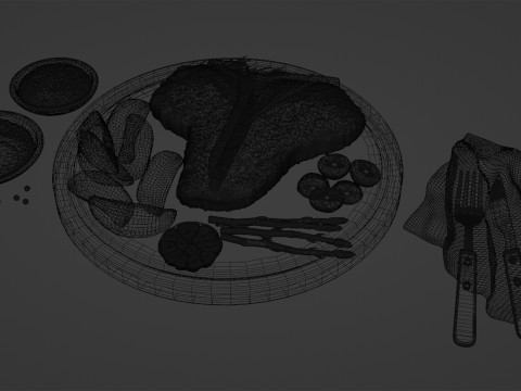 T-Bone Steak 001 3D Model
