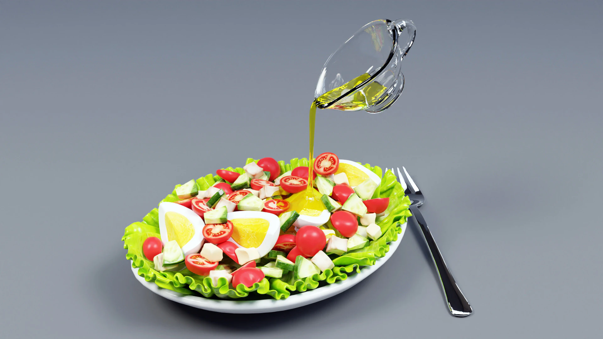Salad 002 3D Model .c4d .max .obj .3ds .fbx .stl .blend 