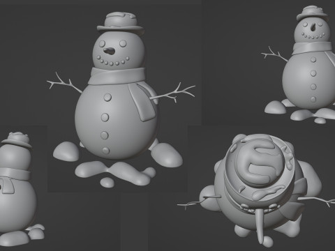 Bonhomme de neige 001 Modèle 3D