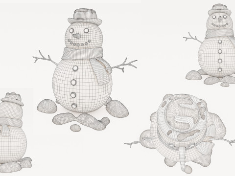 Bonhomme de neige 001 Modèle 3D