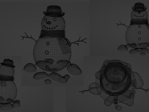 Bonhomme de neige 001 Modèle 3D