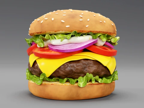 Hamburger 001 3D Model