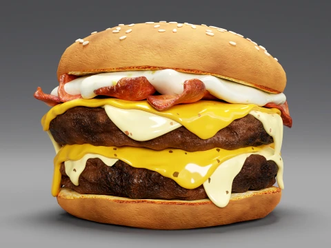 K&auml;seburger 001 3D Modell
