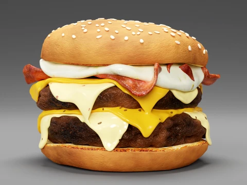 Cheese Burger 001 3D Model