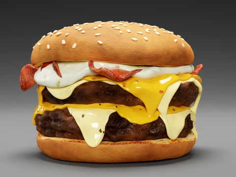 Cheese Burger 001 3D Model
