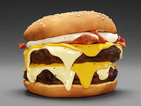 Cheese Burger 001 3D Model