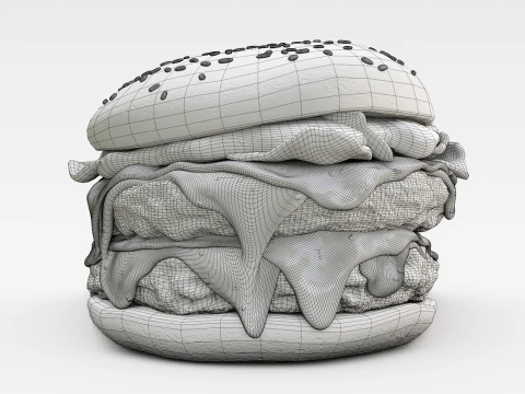 Cheese Burger 001 3D Model