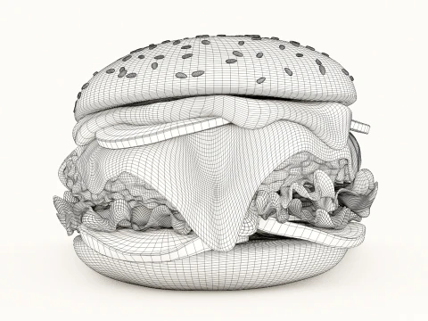 Chicken Burger 001 3D Model