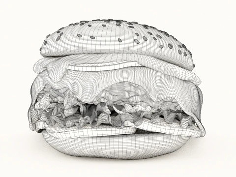 Chicken Burger 001 3D Model