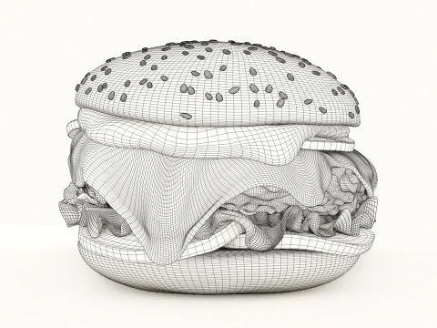 Chicken Burger 001 3D Model