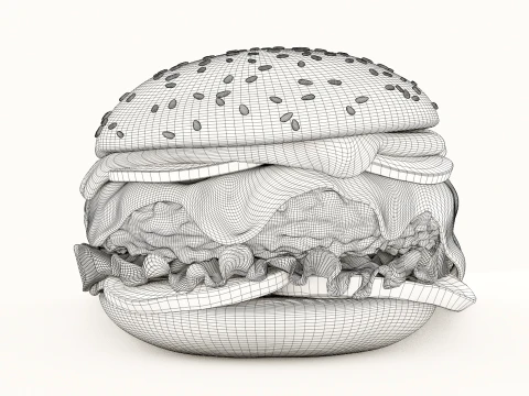 Chicken Burger 001 3D Model