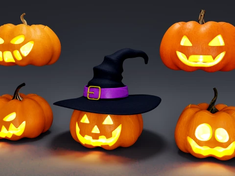 Jack O Lantern Pack 001 Modelo 3D
