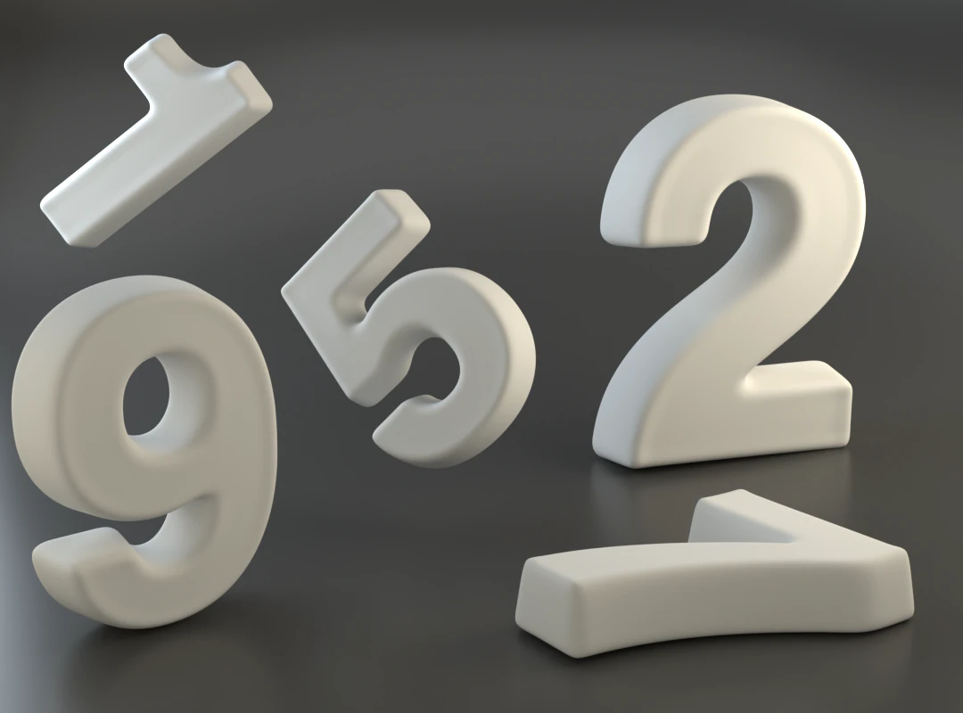 Numbers 3D Print Model .c4d .max .obj .3ds .fbx .stl .blend