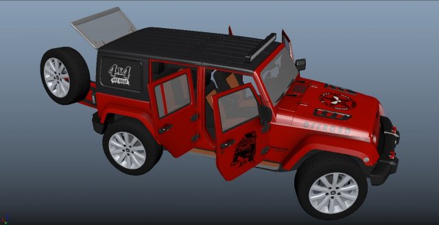 Jeep Wrangler Rubicon Modèle 3D .c4d .max .obj .3ds .fbx .stl .blend 