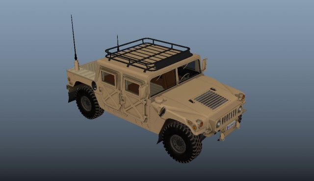 Military Hummer 3D Model .c4d .max .obj .3ds .fbx .stl .blend 