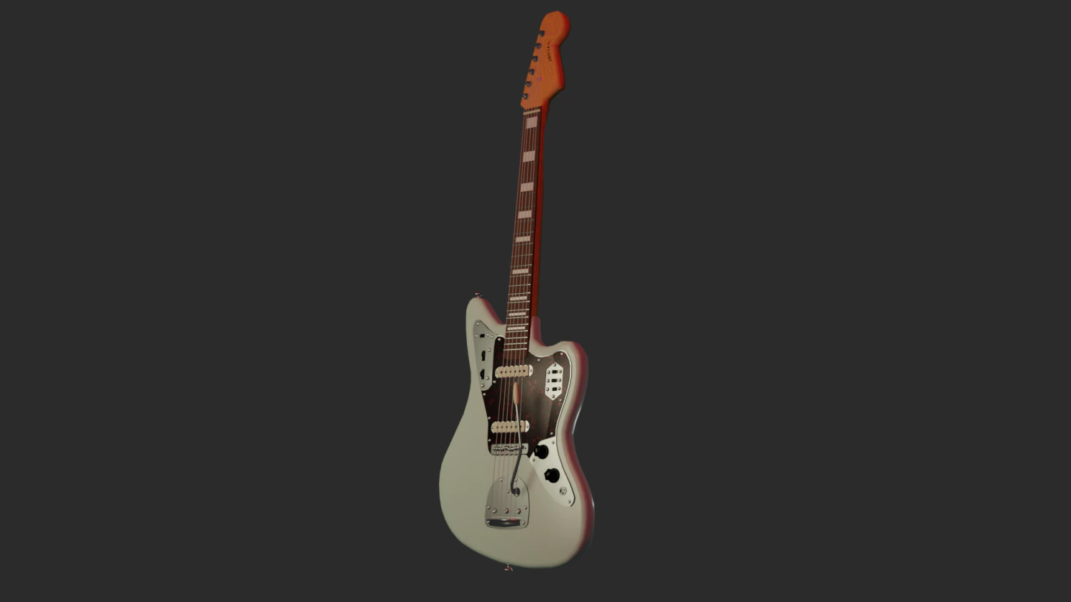 Electro guitar fender jaguar 3D Model .c4d .max .obj .3ds .fbx .stl .blend