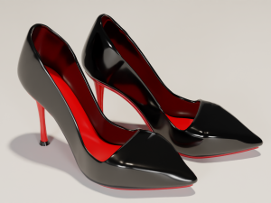 High heel stiletto style black shoes Womens high heels - blend and fbx Modelo 3D