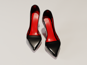 High heel stiletto style black shoes Womens high heels - blend and fbx 3D 모델
