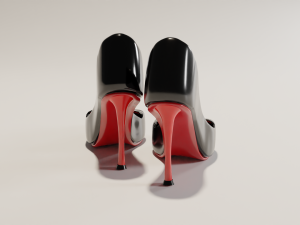 High heel stiletto style black shoes Womens high heels - blend and fbx 3D 모델