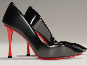 High heel stiletto style black shoes Womens high heels - blend and fbx 3D 모델