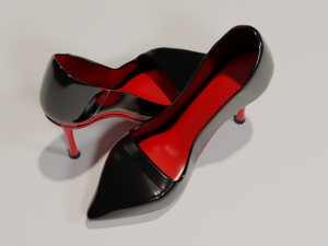 High heel stiletto style black shoes Womens high heels - blend and fbx 3D 모델