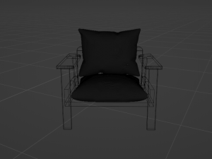 Wood textured single sofa detailed realistic textures pbr blend fbx 3D Model