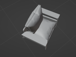 Wood textured single sofa detailed realistic textures pbr blend fbx 3D Model