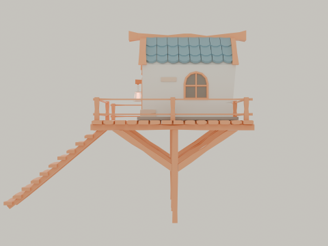 Low polygon sea town house Modelo 3D
