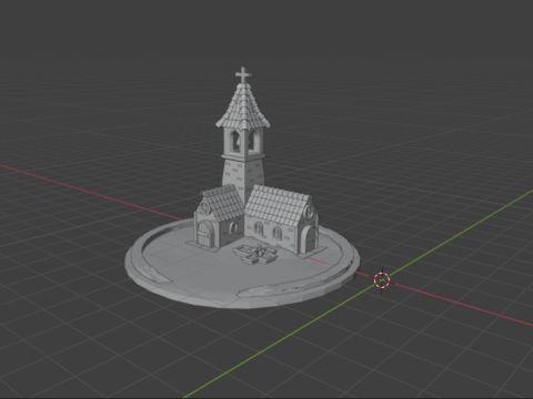 Low poly medieval stylized church 3d 3Dモデル