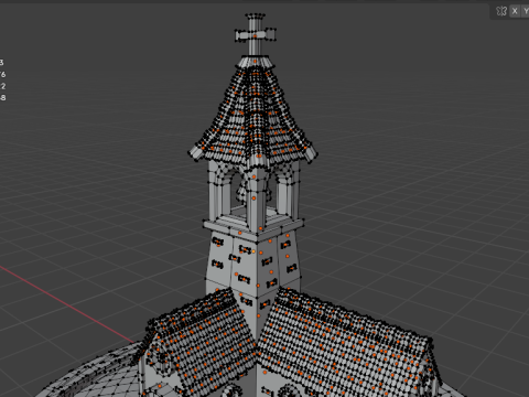 Low poly medieval stylized church 3d 3Dモデル