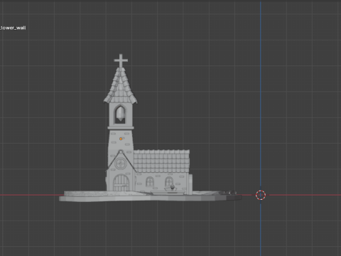 Low poly medieval stylized church 3d 3Dモデル