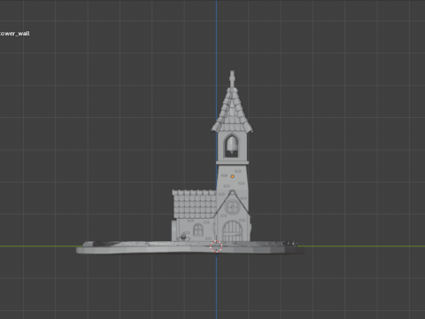 Low poly medieval stylized church 3d 3Dモデル