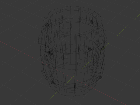 Low polygon wooden barrel stylized drawing model game ready unreal enginepbr textures 3D Модель