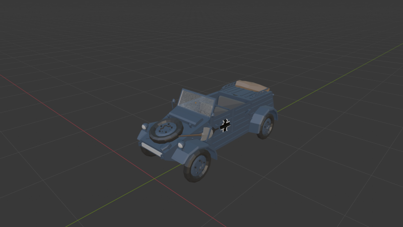 Low Poly WW2 Military Utility Car Stylized Game Ready Vehicle Modelo 3D .c4d .max .obj .3ds .fbx .stl .blend 