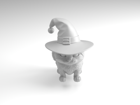 Halloween cat Figure 3D Printable Model Modelo de Impressão 3D