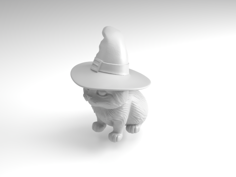 Halloween cat Figure 3D Printable Model Modelo de Impressão 3D