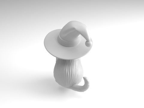 Halloween cat Figure 3D Printable Model Modelo de Impressão 3D