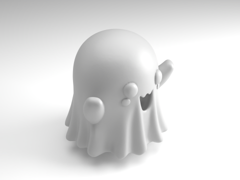Cute Halloween ghost Figure 3D Printable Model 3D प्रिंट मॉडल