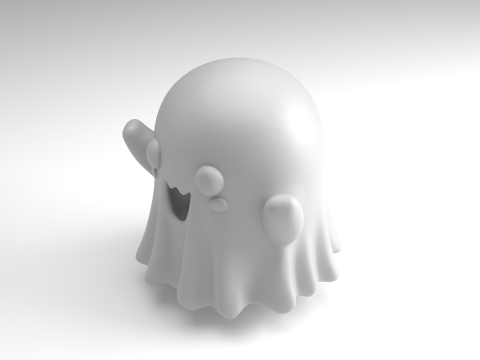 Cute Halloween ghost Figure 3D Printable Model 3D प्रिंट मॉडल