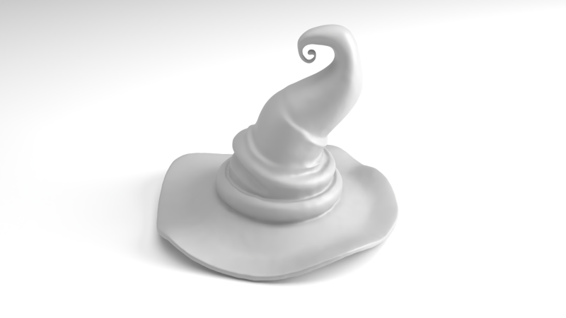 Halloween Witch hat Figure 3D Printable Model 3Dプリントモデル .c4d .max .obj .3ds .fbx .stl .blend 
