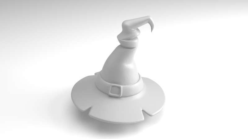 かわいい魔女の帽子フィギュア 3D 印刷可能モデル 3Dプリントモデル .c4d .max .obj .3ds .fbx .stl .blend 