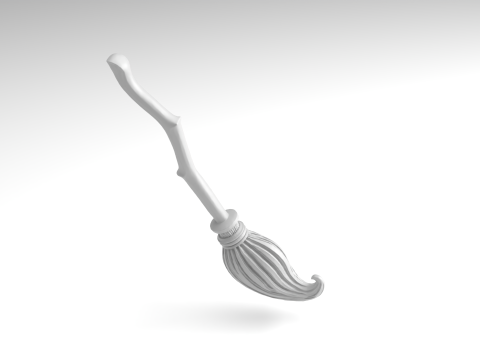 Halloween Witch broom Figure 3D Printable Model Model Cetak 3D