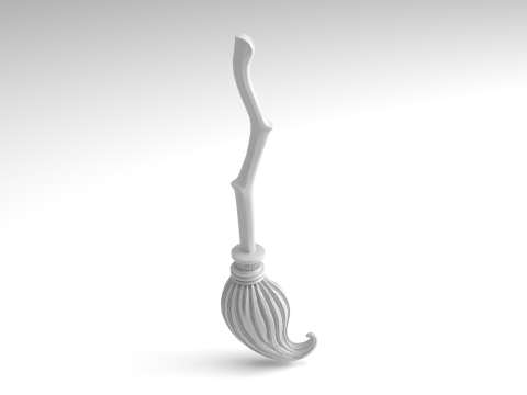 Halloween Witch broom Figure 3D Printable Model Model Cetak 3D