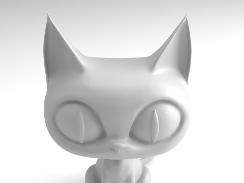 Stylized cat Figure 3D Printable Model 3D Print Model