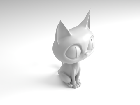 Stylized cat Figure 3D Printable Model 3D Print Model