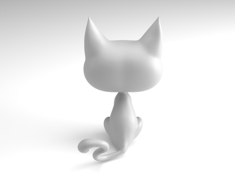 Stylized cat Figure 3D Printable Model 3D Print Model