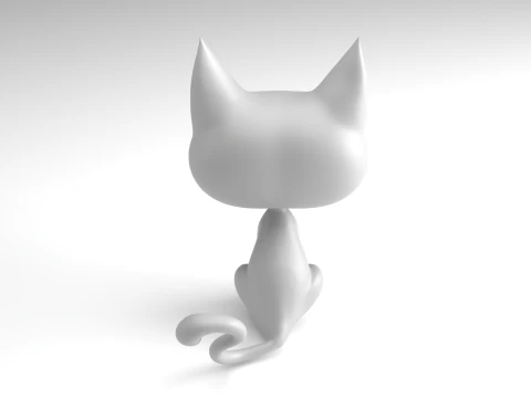 Stylized cat Figure 3D Printable Model 3D Print Model