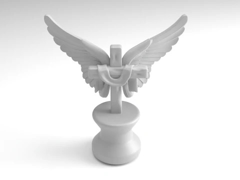 Modello stampabile 3D con figura di croce alata Modello di stampa 3D