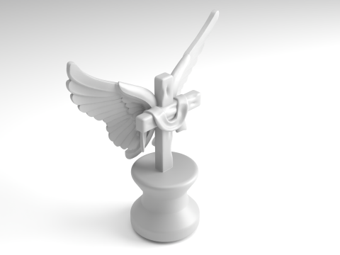 Winged Cross Figure 3D Printable Model Modèles 3D en vedette