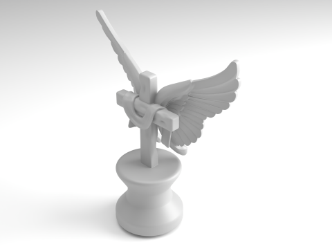 Winged Cross Figure 3D Printable Model Modèles 3D en vedette
